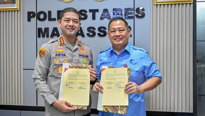 PDAM Makassar dan Polrestabes Makassar menandatangani kerja sama melalui MoU.