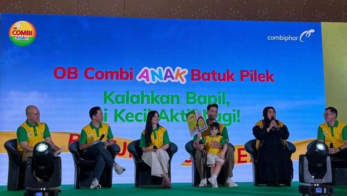 Peluncuran OB Combi Anak Batuk Pilek di Hotel Mulia, Jakarta, Selasa (29/7/2025).