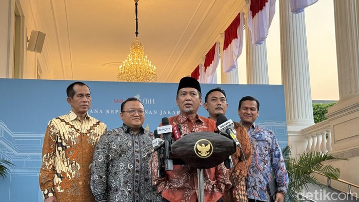 Sejumlah Pimpinan DPP PKS sowan ke Presiden Prabowo Subiano di Istana, Jakarta.  (Eva/detikcom).