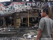 Suasana Pasar Taman Puring Usai Kebakaran, Dagangan Ludes