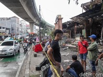 Video Kondisi Lalin di Depan Pasar Taman Puring Usai Kebakaran