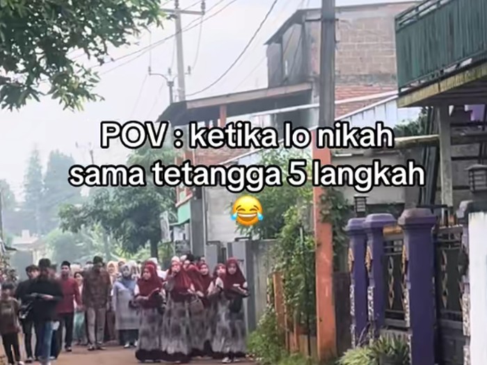 Wanita ini menikah dengan tetangganya sendiri, mendadak viral di media sosial.