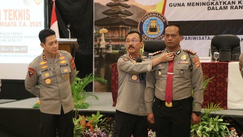 Bimtek Pengamanan Pariwisata di Harris Hotel & Conventions, Denpasar, Bali, Rabu (30/7/2025). (Dok. Polda Bali)