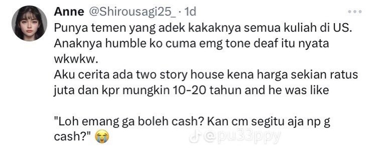 Kesenjangan benar-benar tergambar dari deretan cerita netizen berikut ini. Duh enaknya jadi orang kaya, aowkaowk.