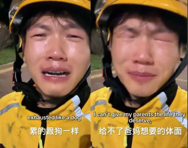 Pengantar makanan di China ini menangis dan curhat lewat video, karena lelah harus antar makanan selama sepuluh jam.