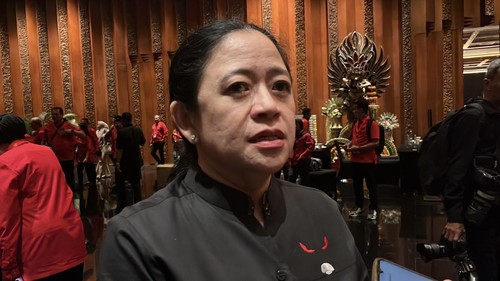 Ketua Bidang Politik dan Keamanan DPP PDIP, Puan Maharani, saat ditemui di acara bimbingan teknis (bimtek) anggota DPR-DPRD PDIP se-Indonesia di Sanur, Denpasar, Rabu (30/7/2025). (Rizki Setyo/detikBali)