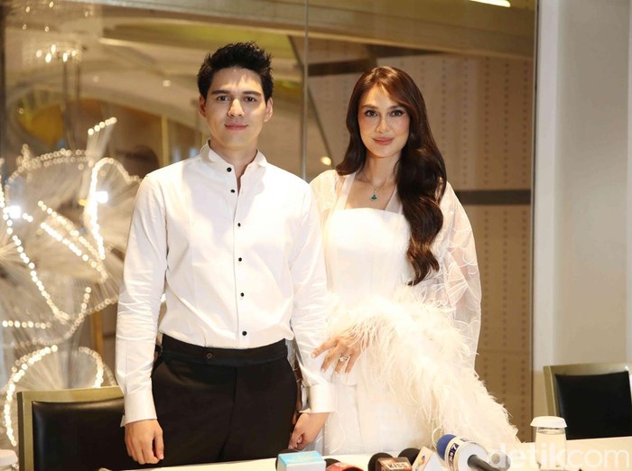 Preskon Resepsi Luna Maya-Maxime Bouttier di Jakarta, Rabu (30/7/2025).