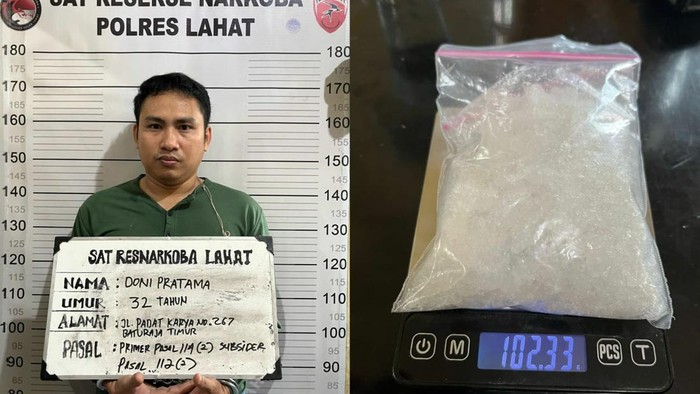 Tampang oknum sipir Lahat saat ditangkap Satres Narkoba