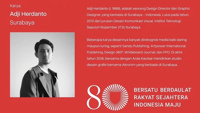 Desainer grafis asal Surabaya dan logonya yang masuk 5 terbaik HUT ke-80 RI