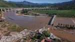 Foto Udara Banjir Rendam Permukiman di Beijing