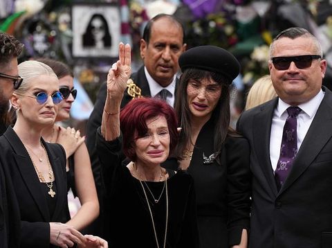 BIRMINGHAM, UNITED KINGDOM - JULY 30: The wife of Ozzy Osborne Sharon Osbourne mourns during the funeral ceremony of Ozzy Osbourne in Birmingham on 30 July 2025. Ozzy Osbourne, the iconic front man of Black Sabbath and one of the most influential British figures in heavy metal music, has died at the age of 76. (Photo by Loannis Alexopoulos/Anadolu via Getty Images)