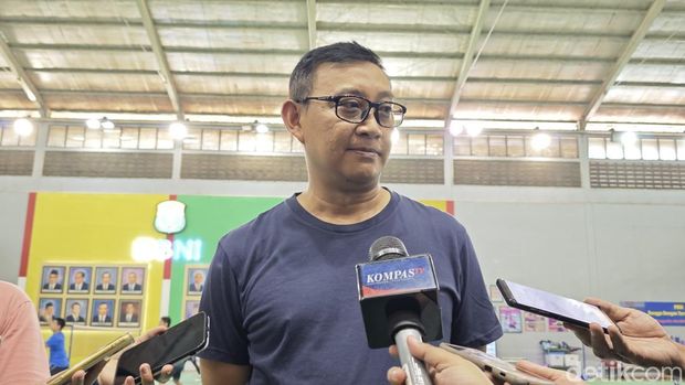 Pelatih Kepala Tunggal Putri Imam Tohari saat ditemui di Pelatnas PBSI, Cipayung.
