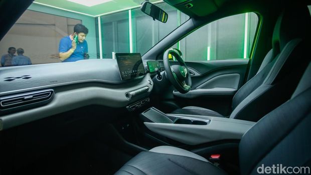 Interior BYD Atto 1 Begini tampilan interior BYD Atto 1 yang diperkenalkan di GIIAS 2025, ICE BSD, Tangerang, Rabu (30/7/2025).