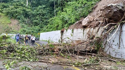 Jalur Lumajang- Malang Sempat Terputus Akibat Longsor