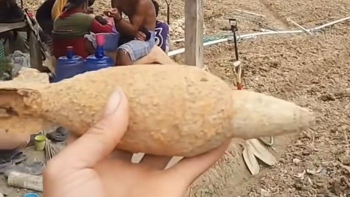 Penampakan mortir yang ditemukan petani bawang di Enrekang.