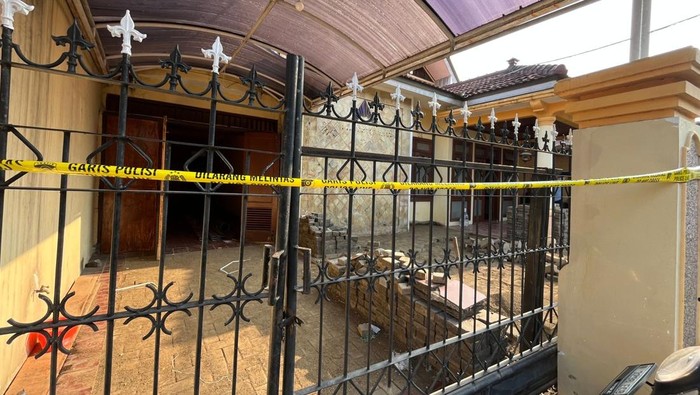 Lokasi penemuan granat di rumah warga Jalan Candi Bajang Ratu Blok 1, Kecamatan Blimbing, Kota Malang