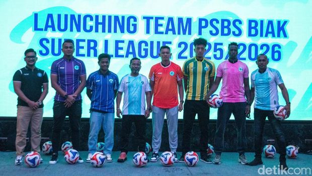 PSBS Biak melaunching tim untuk BRI Super League 2025/2026 di Sleman, Kamis (31/7/2025).