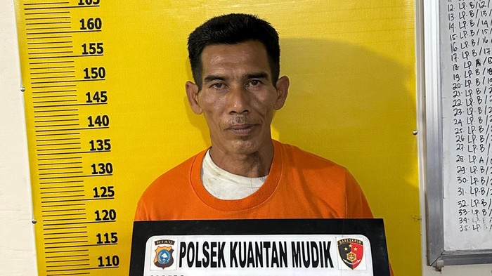 Pelaku penganiayaan istri (Dok Polres Kuansing)