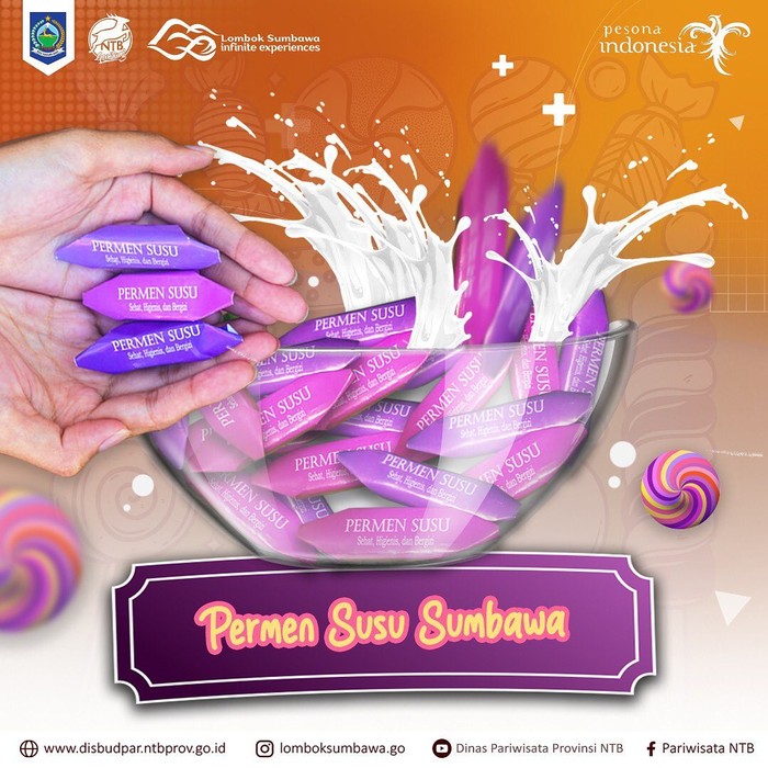 Permen Susu Khas Pulau Sumbawa. (Instagram Dinas Pariwisata Provinsi NTB @lomboksumbawa.go)