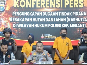 Polda Riau Tangkap 2 Pelaku Pembakar 1,5 Ha Lahan di Kepulauan Meranti