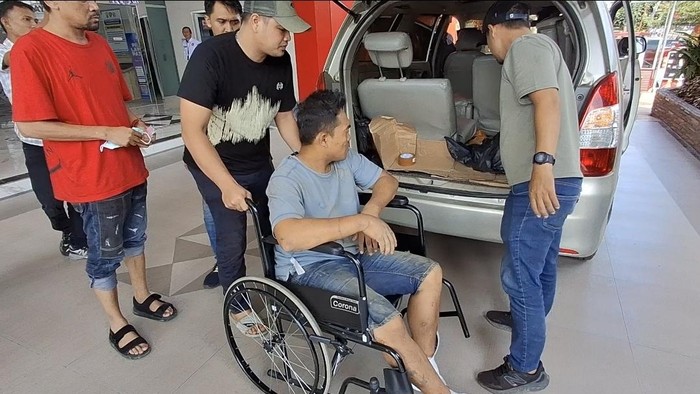 Saat pelaku selesai mendapatkan perawatan di Rumah Sakit Bhayangkara Palembang
