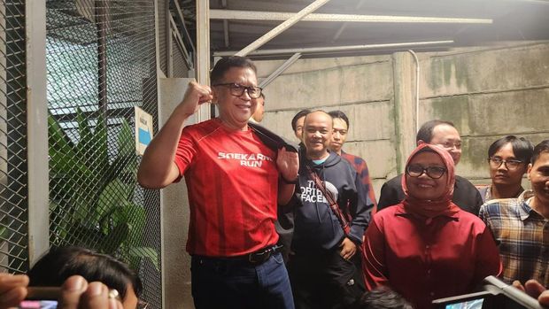 Sekjen PDIP Hasto Kristiyanto resmi bebas dari rumah tahanan (rutan) KPK. (Adrial/detikcom)