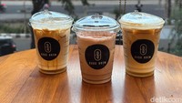 Khusus di cabang ini, Sudo Brew menawarkan menu baru, berupa kopi series caramel salt dengan tiga varian. Masing-masing harga Rp 55.000. Foto: detikcom/Riska Fitria