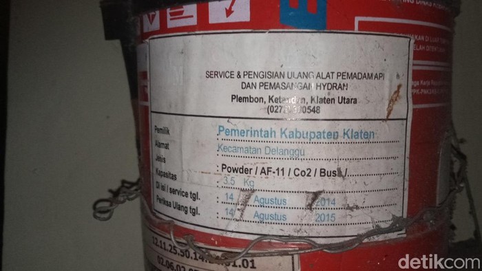 Tabung APAR di kantor Kecamatan Delanggu. Foto diunggah Jumat (1/8/2025).