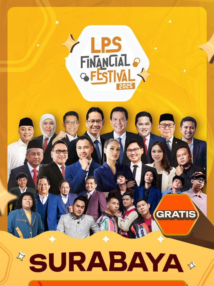 2025 Wajib banget melek soal financial. Biar kamu nggak ketinggalan, 2025 Wajib banget melek soal financial. Biar kamu nggak ketinggalan, Yuk, mampir ke Financial Festival tanggal 6β7 Agustus 2025 di Dyandra Convention Center, Surabaya!
Acara ini gratis! Daftar detik ini juga di https://detikevent.com/lpsfinfessby