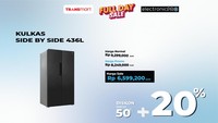 Kulkas Side by Side 436L Diskon Gede di Transmart Full Day Sale