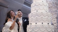 Megah! Wedding Cake 9 Tingkat di Resepsi Luna Maya & Maxime Bouttier