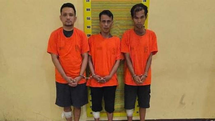 3 pelaku utama saat diamankan petugas kepolisian. (Foto: Dok. Polda Sumut)