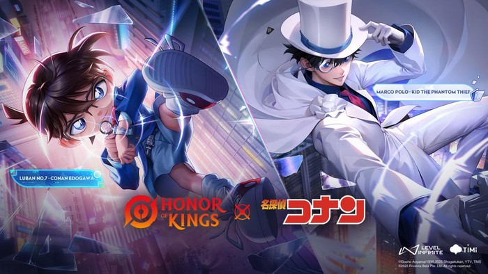 Honor of Kings resmi menjalin kolaborasi dengan anime kondang Detective Conan. Kerja sama ciamik ini akan berakhir pada 31 Agustus 2025.