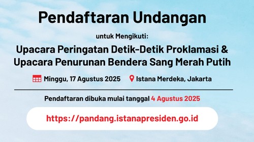 Poster Pendaftaran Upacara 17 Agustus di Istana