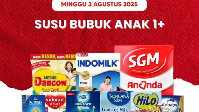 Susu Hilo, Dancow, SGM Diskon 10%, Buruan ke Transmart!