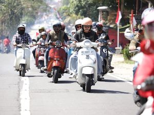 Touring Vespa Semarakan HUT ke-80 RI di Magetan