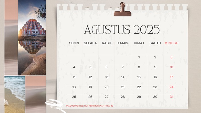 Kalender Agustus 2025.
