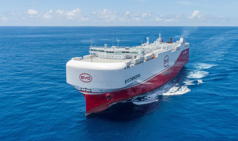 Kapal BYD Zhengzhou Pengangkut Ribuan Mobil Listrik