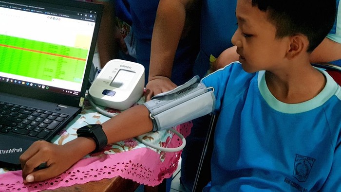 Mendikdasmen Abdul Muti pantau langsung proses Cek Kesehatan Gratis (CKG) untuk siswa di SDN Cideng 02 Pagi, Senin (4/8/2025).