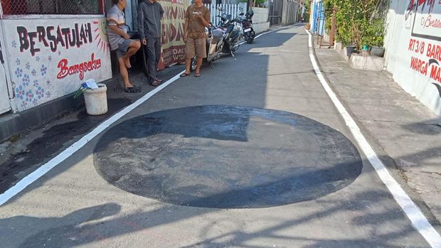 Penampakan mural One Piece di Kampung Sewu, Jebres, Kota Solo, yang sudah dihapus, Senin (4/8/2025).