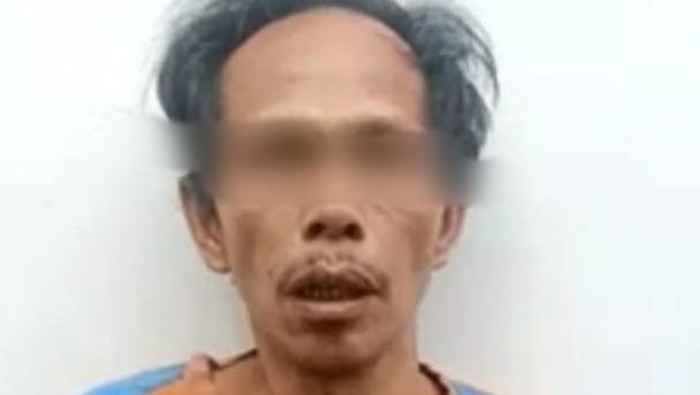 Tampang pelaku pembacokan di OKU Timur saat diamankan polisi.