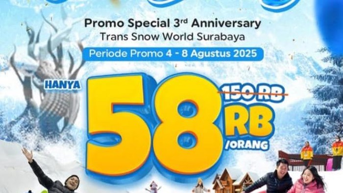 Trans Snow World Surabaya (TSWS) hadirkan promo spesial di HUT ke-3
