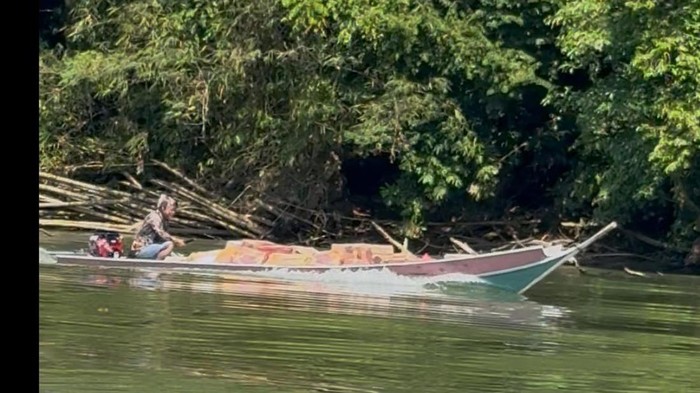Masyarakat di sana hanya mengandalkan longboat, speedboat, dan ketinting untuk mengakses kecamatan lain dan ke tiga desa terujungnya. Sehingga untuk mendapatkan bahan pokok, mereka harus bertarung dengan jeram sungai dan penggunaan BBM yang terbatas.