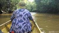 Setelah sampai di Merabu, naik perahu ketinting menyusuri Sungai Lesan selama 20-30 menit. Pemandangan hutan dan satwa liar seperti burung dan kera bikin perjalanan ini seru.