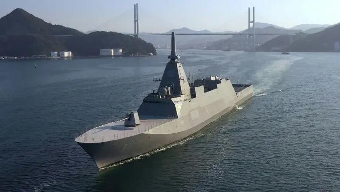 Japanese Maritime Self-Defence Force Mogami-class ships are advanced stealth frigates equipped with a potent array of weapons © Handout / AUSTRALIAN DEFENCE FORCE/AFP