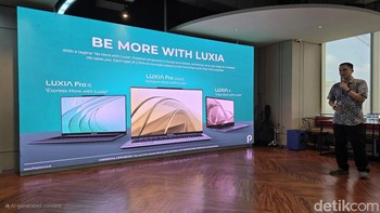 Laptop yang resmi meluncur pada Selasa (5/8/2025) adalah Polytron Luxia Series yang terdiri dari 3 varian yaitu Luxia i3, Luxia Proi5 dan Luxia Pro Ultra5. Foto: Fitraya Ramadhanny/detikINET
