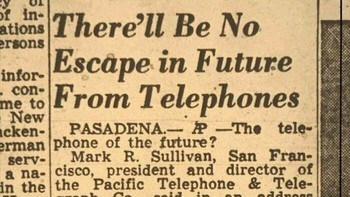 Headline di tahun 1953, sudah meramalkan telepon akan banyak digunakan. Foto: Pasargad via Bored Panda