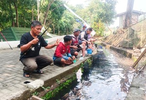 Sensasi Mancing di Sungai Umbul Besuki Klaten, Favoritnya Bapak-bapak