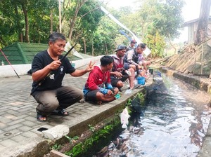 Sensasi Mancing di Sungai Umbul Besuki Klaten, Favoritnya Bapak-bapak