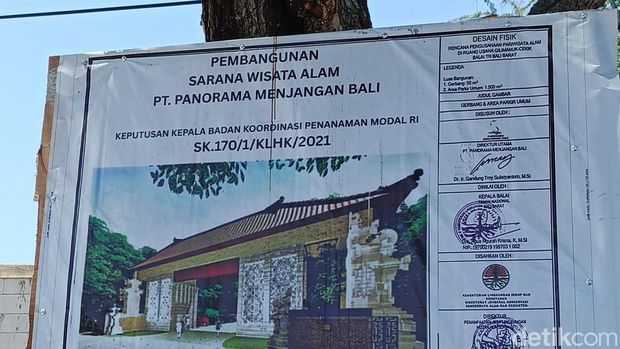Bangunan pintu masuk wisata yang ada di wilayah Hutan TNBB, tepatnya di depan SPBU Gilimanuk, Kabupaten Jembrana, Bali, Rabu (6/8/2025). (I Putu Adi Budiastrawan/detikBali).